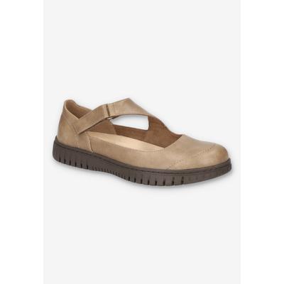 Wide Width Women's Joyful Flat by Easy Street in Taupe (Size 11 W)