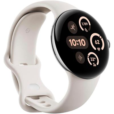 Smartwatch GOOGLE "Pixel Watch 3 41mm WIFI", weiß (porcelain, polished silber), Smartwatches Image