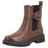 Chelseaboots REMONTE, Damen, Gr. 43, braun (nussbraun), Leder, Elastischer Einsatz, modisch, Schuhe, Blockabsatz, Businessmode, Stiefelette mit schöner Zierschnalle