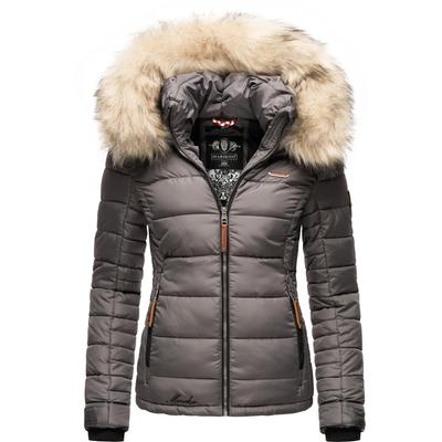 Winterjacke MARIKOO "Lerikaa", Damen, Gr. XXL (44), grau, Oberstoff: 100% Polyester, Futter: 100% Polyester, Wattierung: 100% Polyester, Ärmelfutter: 100% Polyester, Kunstpelz: 90% Polyacryl, 10% Polyester, elegant, tailliert hüftbedeckend, hoch... Image