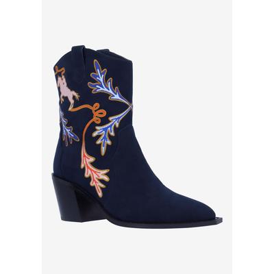 Women's Skyla Cowboy Boot by J. Renee in Navy Red (Size 9 M)