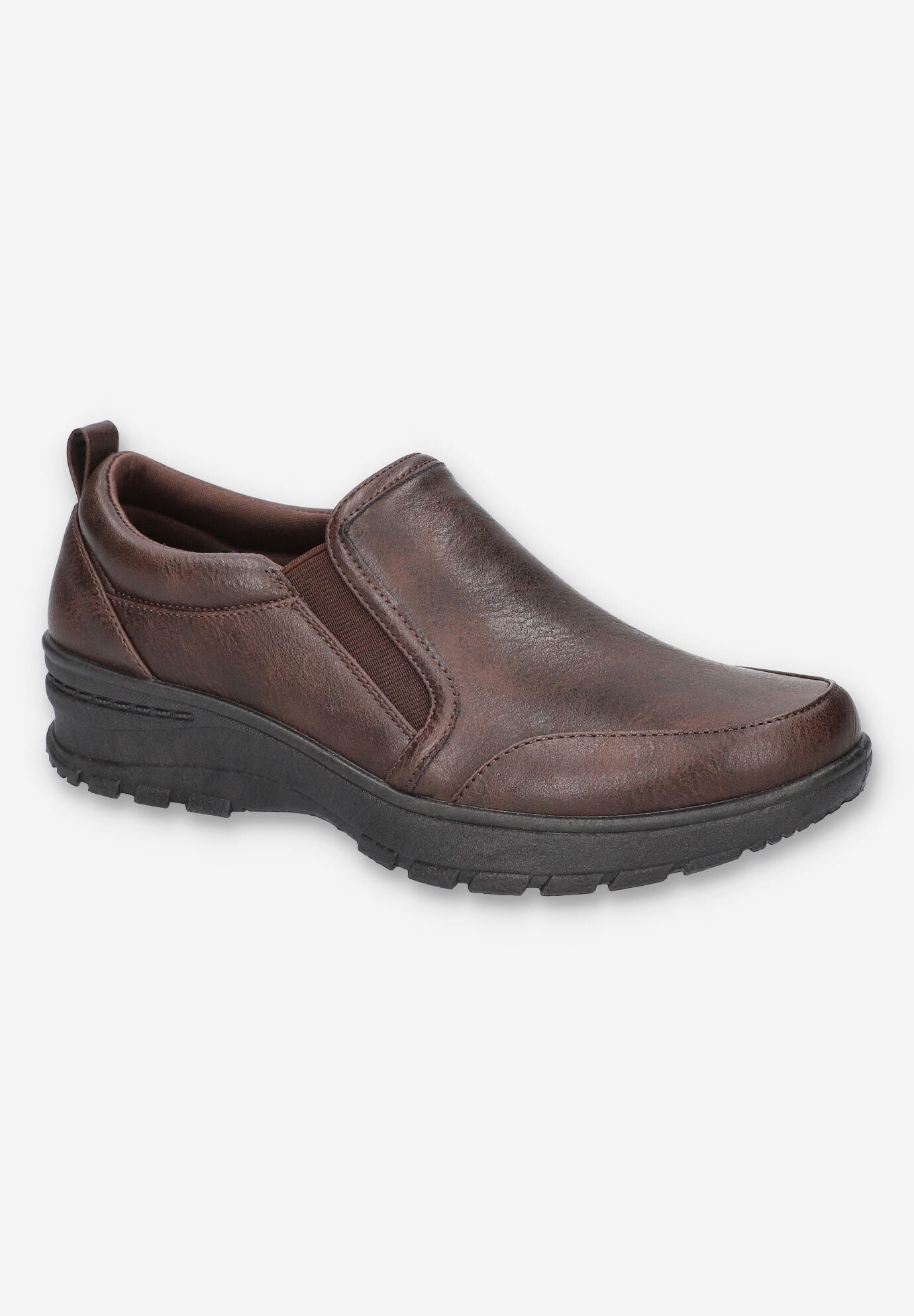 Extra Wide Width Women's Garland Flat by Easy Street in Brown (Size 12 WW)