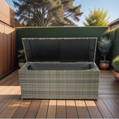 113 Gallon Rattan Outdoor Storage Deck Box