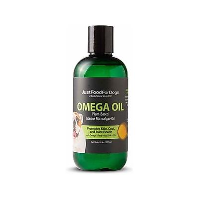JustFoodForDogs Omega Plus Oil Omega-3, Skin & Coat Support, Joint Health, EPA & DHA from Algae Oil, Sustainable & Eco-Friendly Liquid Supplement for Dogs, 8-fl oz bottle