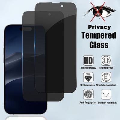 TEMU 2 Pcs Privacy Screen Protector For 11 12 13 14 15 Pro Max Anti-peep Tempered Glass Film