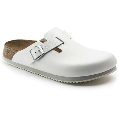 Clog Boston Super Grip, Naturleder, weiß, Weite normal, Größe 46 - Birkenstock