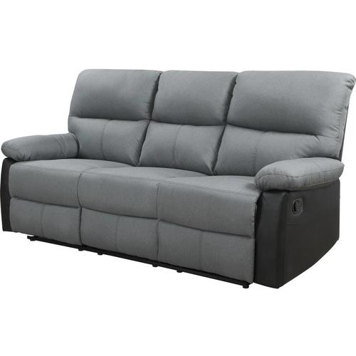 Relaxsofa 'Lincoln' - 197 x 89 x 103 cm - 3 Sitzer - Schwarz / Dunkelgrau