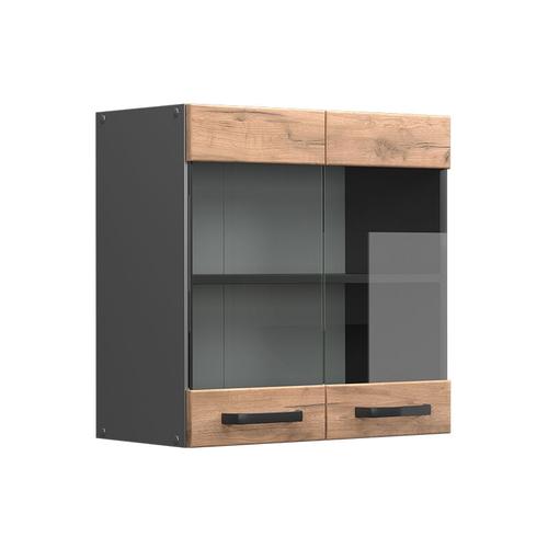 Vicco - Küchenschrank Glas R-Line, Goldkraft Eiche, 60 cm