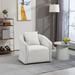 Accent Chair - Latitude Run® Wood Frame Swivel Accent Chair w/ soft Waist Cushion brown in White | 28" H X 30.25" W X 28.4" D | Wayfair