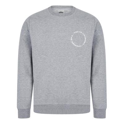 Hoodies / Sweatshirts Dylon Motif Brushback Fleece Pullover Crew Neck Sweatshirt with Back Print in Light Grey Marl / L - Tokyo Laundry