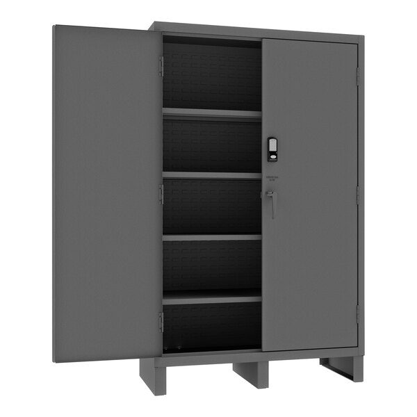 Durham Mfg 60" x 24" x 78" 14 Gauge Steel 4-Shelf Access Control Storage Cabinet with CompX Electronic Lock 3704CX-BLP4S-95
