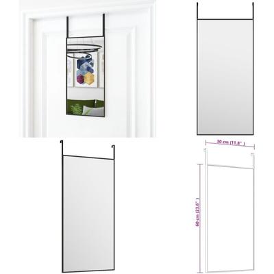 Vidaxl - Türspiegel Schwarz 30x60 cm Glas und Aluminium - Türkspiegels - Spiegel Schwarz Image