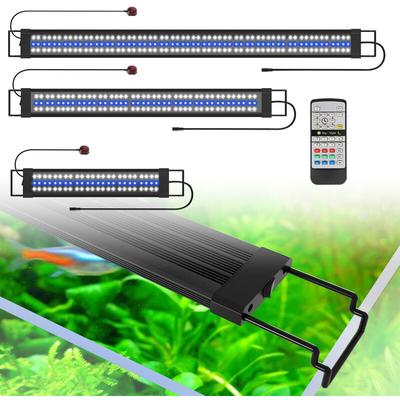 Swanew - led Aquarium Lampe Tank Leuchte Dimmbar Beleuchtung mit Fernbedienung,18w,55-80CM Image