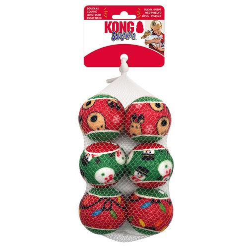 KONG Holiday SqueakAir Balls 6er Set Size S: ca.Ø5cm Hund