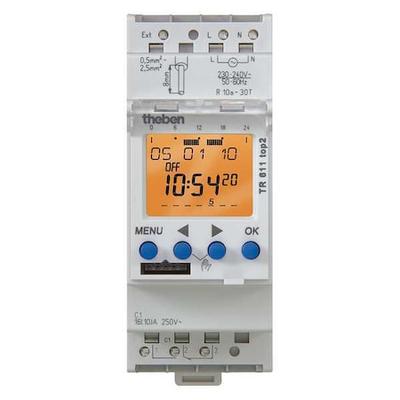 THEBEN TR-611-TOP-2-12/24V Electr Timer,Din Rail,24Hr/7D,1Chn,84Mem