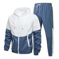 Per uomo Tuta da Ginnastica Tuta da Allenamento Primavera Coulisse Tasca Blocco di colori Felpa con cappuccio e pantaloni Set di Abbigliamento Sportivo Nero Verde militare Allenamento in Palestra