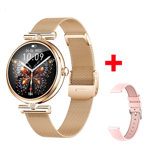 696 AK73 Smartwatch 1.28 Zoll Smart-Armband Bluetooth Schrittzähler Anruferinnerung Schlaf-Tracker Kompatibel mit Android iOS Damen Freisprechanlage Nachrichterinnerung IPX-0 40mm Uhrengehäuse Image