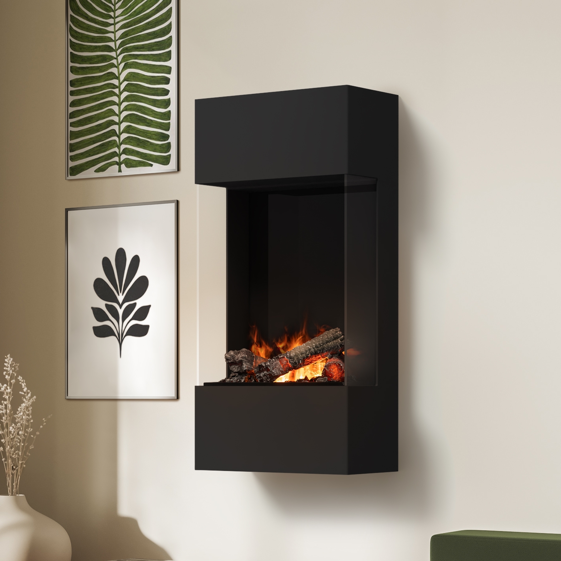 muenkel design Turan [Elektrokamin Opti-myst]: Schwarz