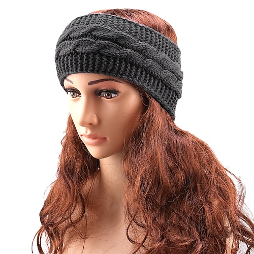 weich Kuschelige, gerippte, elastische Stirnbänder aus Fleece-Strick – warmer Ohrenwärmer für Damen mit klassischem Schleifendesign, perfekt für den täglichen Gebrauch im Herbst Winter Image