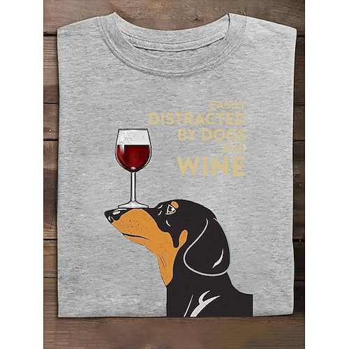 Frauen 100% Baumwolle Tunika T-Shirt Mode Lässig Druck Langarm Reguläre Tops Rundhals Täglich Schwarz Weiß Wein Grau Frühling Herbst Image