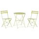 Outdoor Patio 3 Piece Bistro Set Lime Steel Round Table and Chairs Fiori
