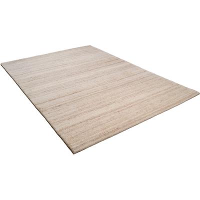 Wollteppich THEKO "Royal Berber Uni" Gr. 1, beige (natur grau), B:60cm H:18mm L:90cm, Schurwolle, Teppiche, Berber Optik, reine Wolle, ideal im Wohnzimmer & Schlafzimmer Image