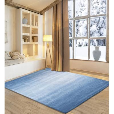 Wollteppich MY HOME "Lessach", blau, B:190cm H:14mm L:290cm, Schurwolle, Teppiche, Handweb Teppich, mit modernem Farbverlauf, reine Wolle, handgewebt Image