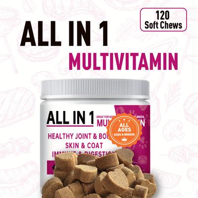 TEMU Multivitamins For Dogs, Digestive Health, Joint, Hip, Skin And With Probiotics, Enzymes, Dog Supplement Soft Chew