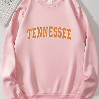 TEMU Tennessee Print Sweatshirt, Crew Neck Casual Sweatshirt For Fall & Spring, Women's Clothing