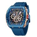 Montre à Quartz pour Homme Montre de Mode Créative Chronomètre Lumineux Calendrier Chronographe Montre en Caoutchouc