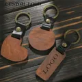 LOGO personalizzato Nome Incisione creativa Legno Portachiavi fai da te Spade Uomo Donna Portachiavi Anello Ciondolo Metallo Auto Moto Portachiavi Regalo in pelle