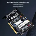 Scheda convertitore adattatore M.2 NVME SSD a PCIE X16 a 4 porte Supporto 2230/2242/2260/2280 Scheda di espansione controller host Indicatore LED