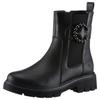 Chelseaboots REMONTE, Damen, Gr. 41, schwarz, Leder, Elastischer Einsatz, modisch, Schuhe, Blockabsatz, Businessmode, Stiefelette mit schöner Zierschnalle