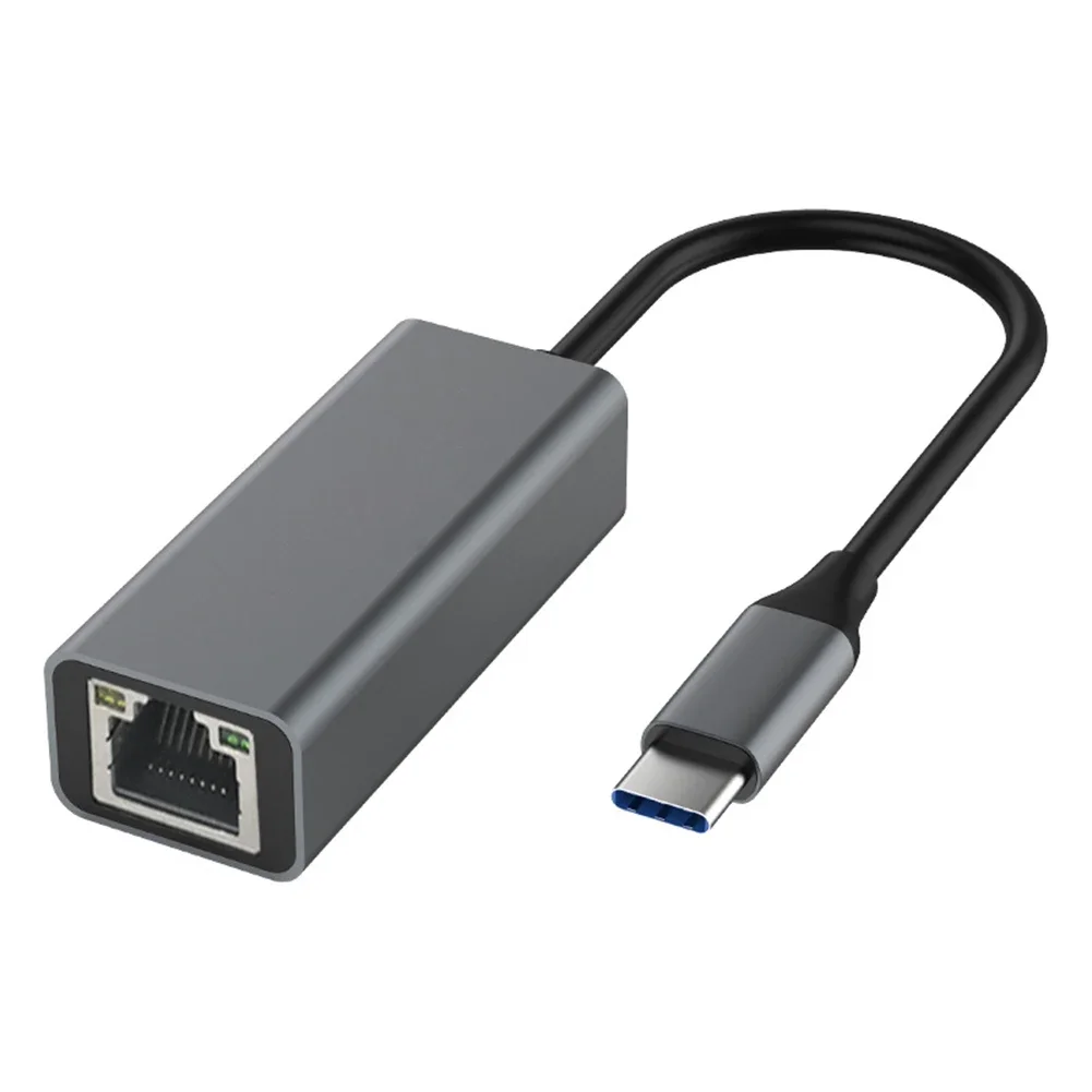 Kabel gebundener LAN-Adapter Aluminium legierung Typ C zu RJ45 Gigabit Ethernet Typ C zu Ethernet Adapter 1000/100mbps Desktop-Netzwerk karte Image