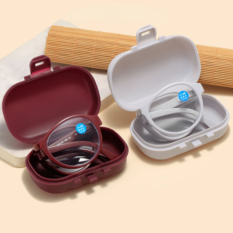 Lesebrille Männer Klapp Presbyopie Brille HD Mode Tragbare Brillen 0 Bis + 4,0 Brillen Image