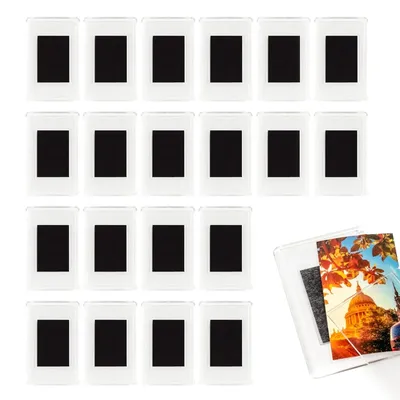 100 Stück leere Bilderrahmen, Kühlschrankmagnete einsetzen, magnetische Mini-Kühlschrank-Foto-Bilderrahmen, 5,1 x 7,03 Zoll