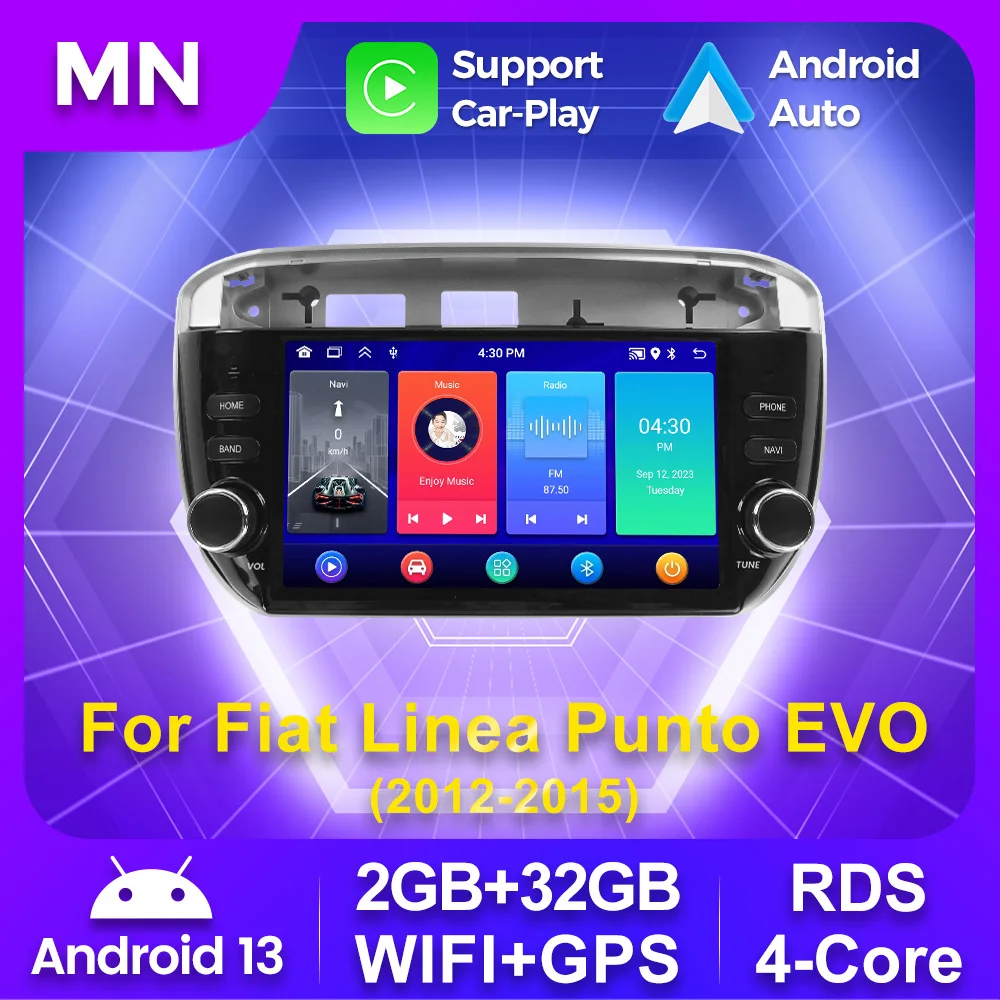 Navifly 7'' Android 13 Für Fiat Linea Punto EVO linie 2012-2015 Auto Radio Multimedia Video Player GPS audio Stereo carplay Auto Image