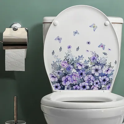 Lila Rebe Blume Schmetterling Wanda uf kleber Badezimmer Toilette Dekoration verschönern selbst Image