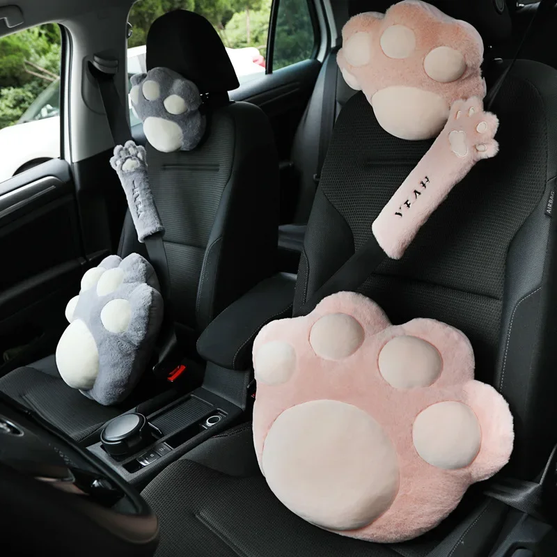 Auto Plüsch Kopfstütze süße Katze Krallen Auto Nackenkissen Kissen Mode Auto weibliche dekorative Produkte Image