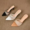 Elegante Retro 7cm High Heel Schuhe für Frauen 2024 neue spitze Zehen vielseitige Mode Party kleid Damen Hausschuhe Größe 42