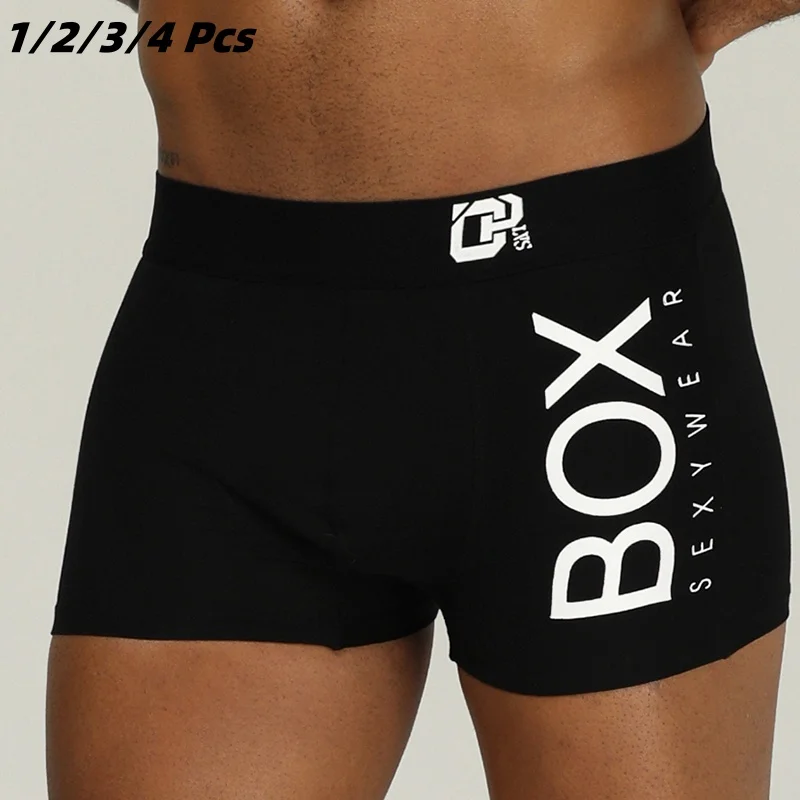 1/2/3/4 Pcs ORLVS Herren Boxer Sexy Unterwäsche Weiche Lange Baumwolle Weiche Unterhose Männliche Höschen 3D beutel Shorts Unter Tragen Hosen Kurze Image