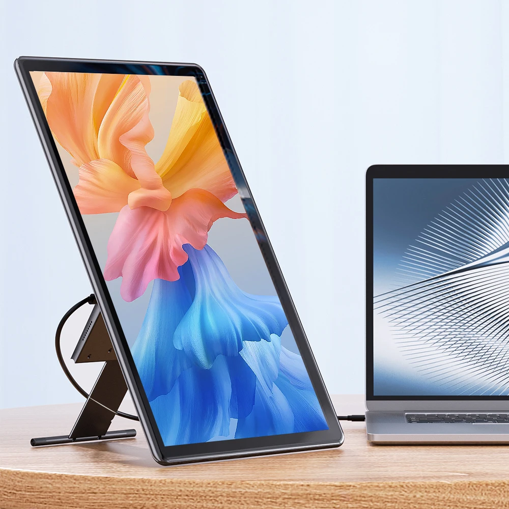 Uperfect 15,6 Zoll tragbarer Monitor Touchscreen 1080p Full HD 2000:1 USB C HDMI externer mobiler Bildschirm mit integriertem Ständer Image
