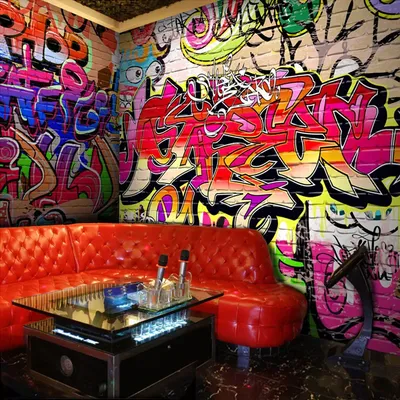 Custom Foto Tapete Mode Persönlichkeit Graffiti Buchstaben Tapete Bar KTV Dance Studio Schlafzimmer Hintergrund Wandbild Tapete Image