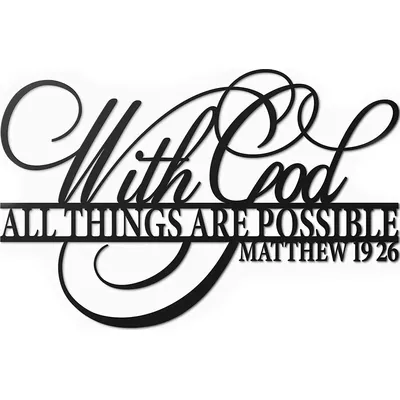 Neue 18 "x 12" mit Gott alle Dinge sind möglich Zeichen Metall Wanda uf kleber Schrift Wohnzimmer/Wohnkultur Image