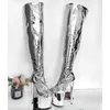 8 Zoll Fetisch Sexy Goth Red Pole Dance 20 cm Kniehohe Stiefel für Frauen Lange Gothic Plattform Stripper Schuhe Iighter Queen Combat