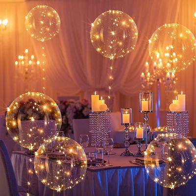 ElegantWeddingReceptionParty LED Balloon Luminous Party Wedding Supplies Decoration Transparent Bubble Decoration Birthday Party Wedding LED Balloons String Lights Christmas Gift