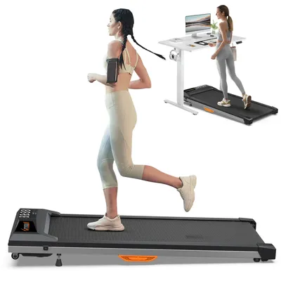 Under Desk Treadmill with Incline Portable Walking Treadmill 2.5HP Jogging Machine 265lbs Weight