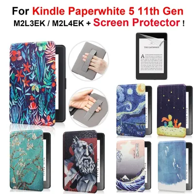 Case for Kindle Paperwhite 11th Generation 6.8 Inch 2021 + Screen Protector Hand Strap Funda Ebook