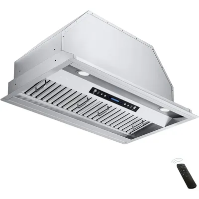 42 inch Built-in/Insert Range Hood 900 CFM, Ducted/Ductless Convertible Duct, Stainless Steel