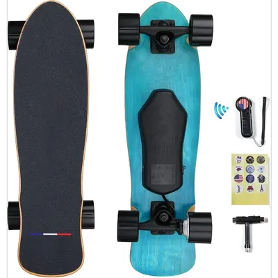 Electric Skateboard, Beginner Electric Skateboard with Remote Control, 350W Brushless Motor, Top